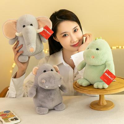 Pangpang Series of Plush Toys Hippopotamus Elephants Dinosaur Dolls Cute Catcher Dolls Wedding Throwing Dolls