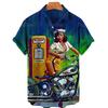 Shirts For Men 3d Vintage Fashion Violin Rocker Printed Rockabilly Hawaiian Shirt Short Sleeve Tops Outdoor Street Clothing