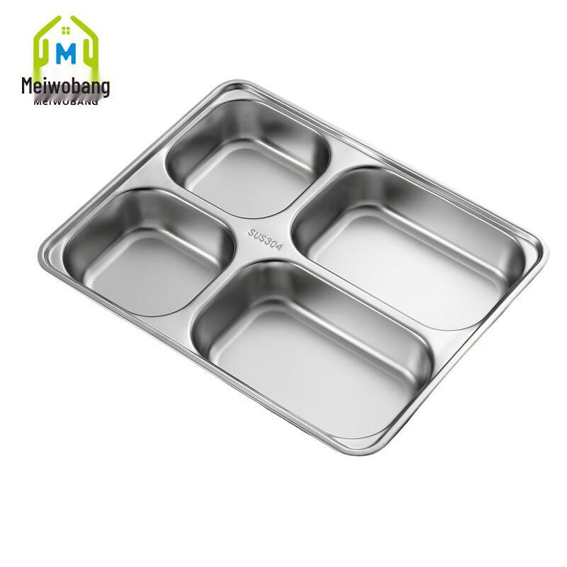 Meiwobang Stainless Steel Deep Divided Dinner Plate