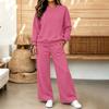 Conjunto Informal Cómodo de Sudadera y Pantalones para Mujer con Cuello Redondo y Bolsillos para Otoño Invierno