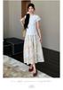 2026 Summer Maternity Fresh Two-Piece: Short-Sleeve T-Shirt + Floral Adjustable Skirt