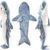 Sac de dormit cu rechin din desene animate Sculptură în nisip Pijama dintr-o singură piesă cu rechin Pătură de flanel Pijama dintr-o singură bucată cu rechin
