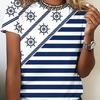 Women's short-sleeved printed T-shirt, digital printing, comfortable fabric