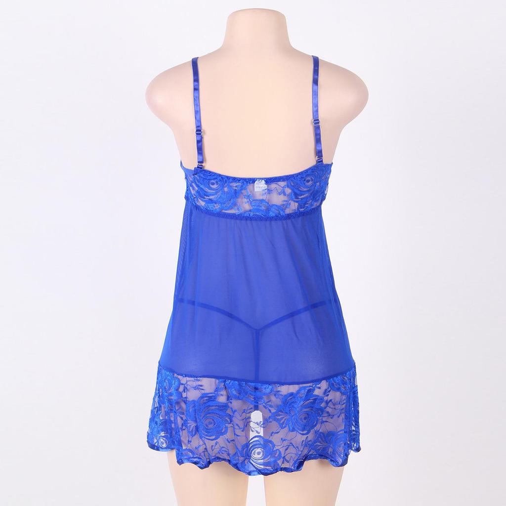 Übergröße Spitzen-Cami-Nachthemd - Europäischer & Amerikanischer Stil