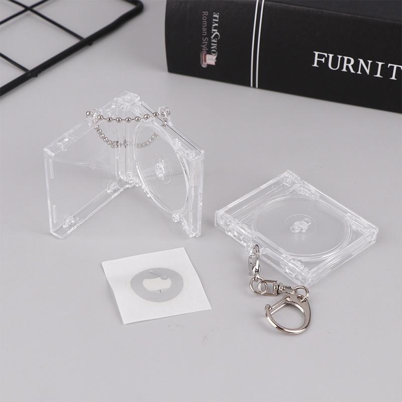 1 szt. Pusty album Mini etui na CD brelok do kluczy do plecaka DIY wiszące dekoracje brelok do kluczy