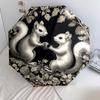 Squirrel  pattern, automatic folding umbrella, portable and foldable design, 8 ribs, a Christmas or birthday gift.