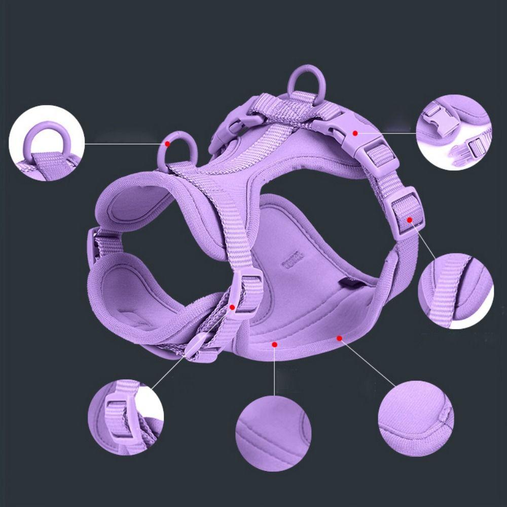 Candy Color Dog Harness Vest Breathable Adjustable Chihuahua Harness Reflective Anti Breakaway Dog Chest Strap