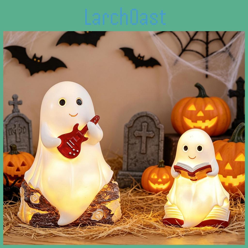 Ghost Reading Book Lamp Resin Decor For Halloween Parties And Gift Giving