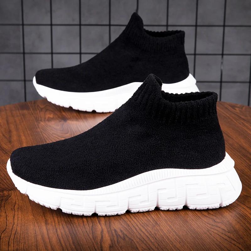 

Мужские зимние ботинки slip on plush warm fur winter men shoes Antislip Casual Ankel Boots outdoor plush male boots men cotton shoes 46 черный белый