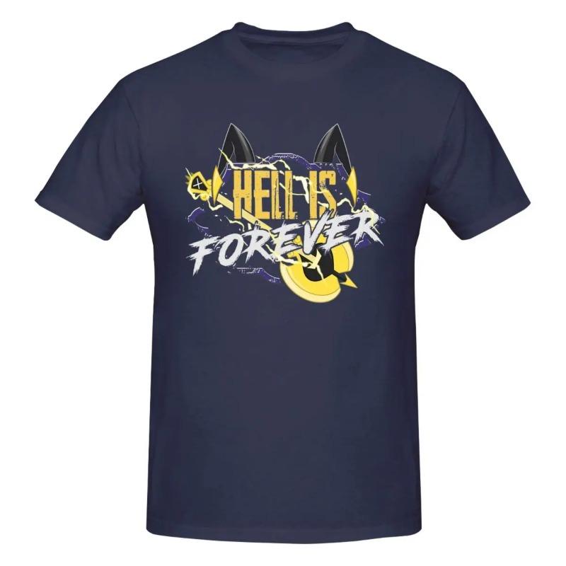 

Hazbins Hotels Adam Hell Is Forever Мужские футболки Новинка Футболка Футболка с коротким рукавом Чистый хлопок Одежда больших размеров Рубашка S темно-синий