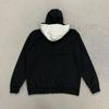 Hooded jacket, functional wind mask, hooded cardigan, black and white contrasting zipper sweatshirt