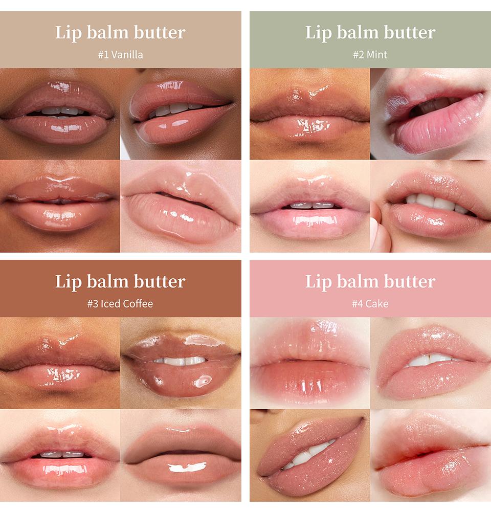 Sommer Lippenbalsam Feuchtigkeitsspendender Spiegel Lipgloss Lippen Vanille Minze Eiskaffee Kuchen Duft Lippenstift Transparenter Lippenöl Make-up