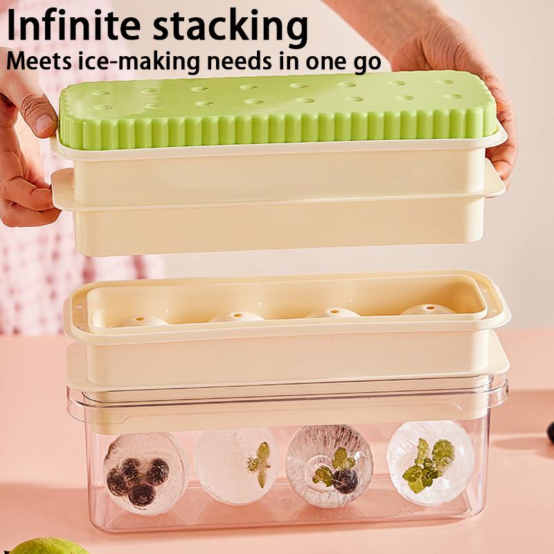 1Set Ice Ball Mold Food Grade Silicone Freezer Tray for Perfect Polygonal Ice Balls Home Kitchen Drink Chilling