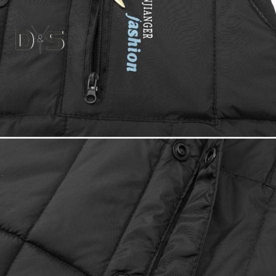 Men Waistcoat V-Neck Sleeveless Solid Color Single Breasted Vest Coat with Pockets Windproof Thickened Quilted Bottoming Vest Jacket