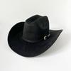 Vegan Suede Wide Brim Rancher Hat Metal Buckle Boot Accessories  for Men and Women Cowboy Hat Cattleman Style Unisex Fedora