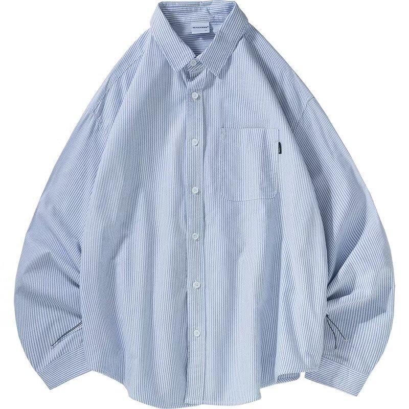 2024 Letter Long Sleeve Shirt Japanese Hong Kong Style Ins Loose Shirt Boys Summer Trendy Versatile Casual Coat