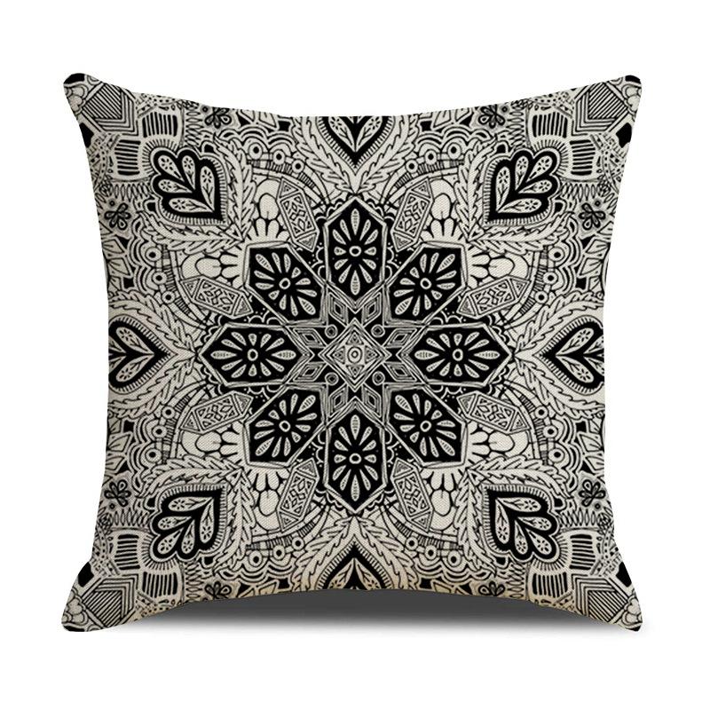Retro Pattern Printed Cushion Pillow Cover Sofa Side Sleeping Household Products Linen Cushion Geometric Pattern
