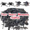 WWII Building Blocks Military Weapons Police Soldier Figure Accessories Model Brick Gun Cannon Launcher Bunker Outpost Toy X017