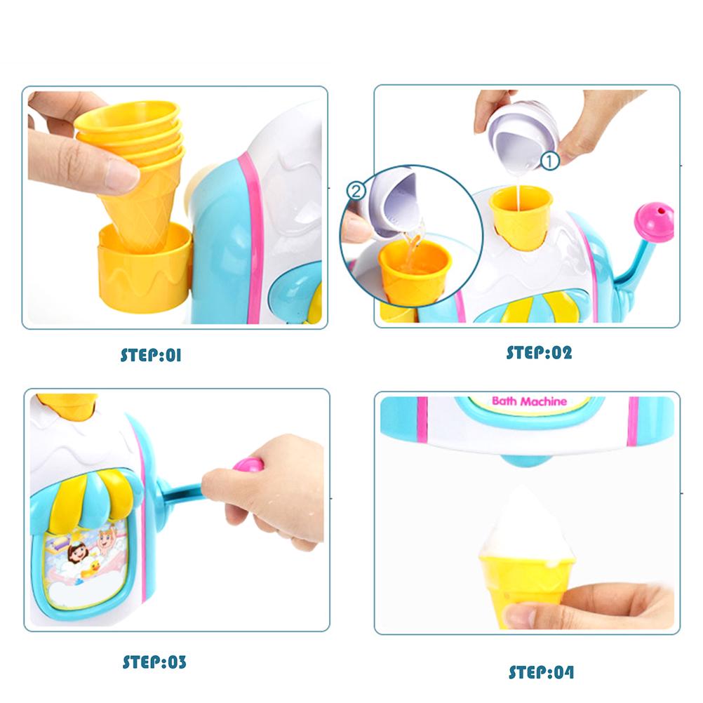 Macchina per Gelati Macchina per Bolle Giocattoli da Bagno Divertente Fabbrica di Coni di Schiuma Giocattolo per Vasca da Bagno Regalo