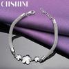 CHSHINE 925 Sterling Silver Snake Chain Flower Bracelet For Women Fashion Charm High Quality Jewelry
