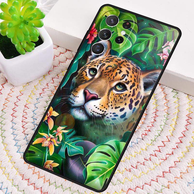 Luxury Tiger Leopard Silicone Phone Case For Samsung Galaxy note 10 pro S26 S25 S24 S23 S22 S21 Plus S25Ultra Capa Cover