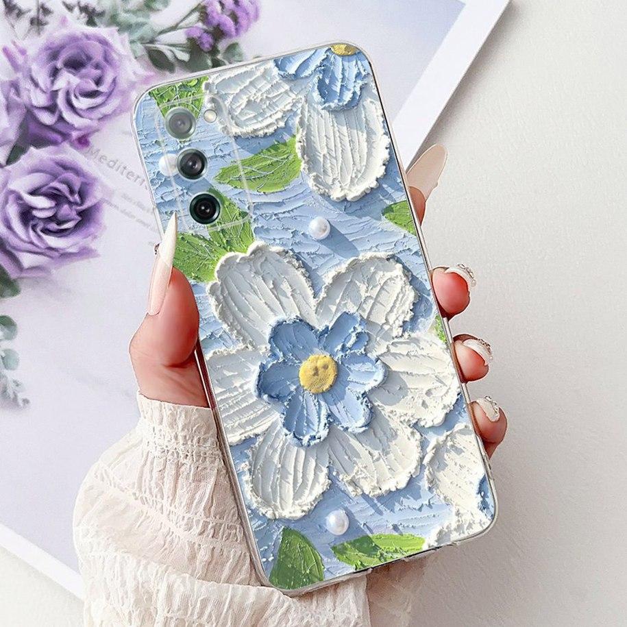 For Samsung Galaxy S20 FE Case SM-G780F S20FE Cover Popular Flower Soft Silicone Cases For Samsung S20 Fan Edition S20Lite Funda