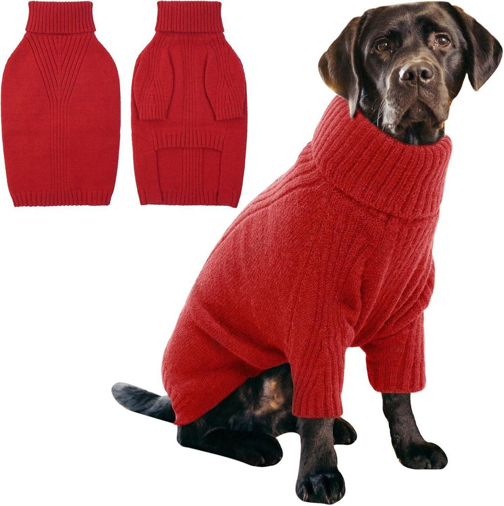 Extra Large High Neck Knitted Dog Sweater with Legs for Autumn/Winter (4XL-5XL)