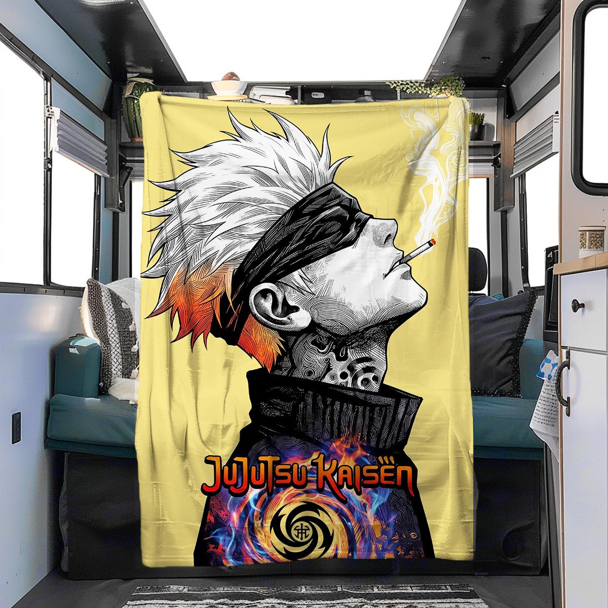 

Jujutsu Kaisen Flannel Blanket Cozy Warm Perfect for Bedrooms, Sofas, Travel, Picnics & Chairs YUN6508 80cm x 120cm