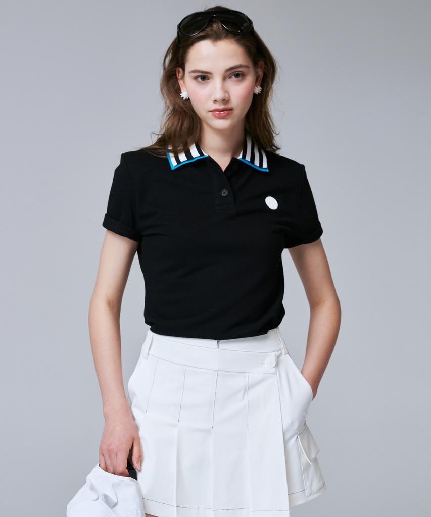Cream Golf Double Collar Pique Tee