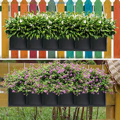 Felt Grow Bags 6 Pockets Non-perishable Suspendable Gardening Tools Hanging Planting Bag for Yard