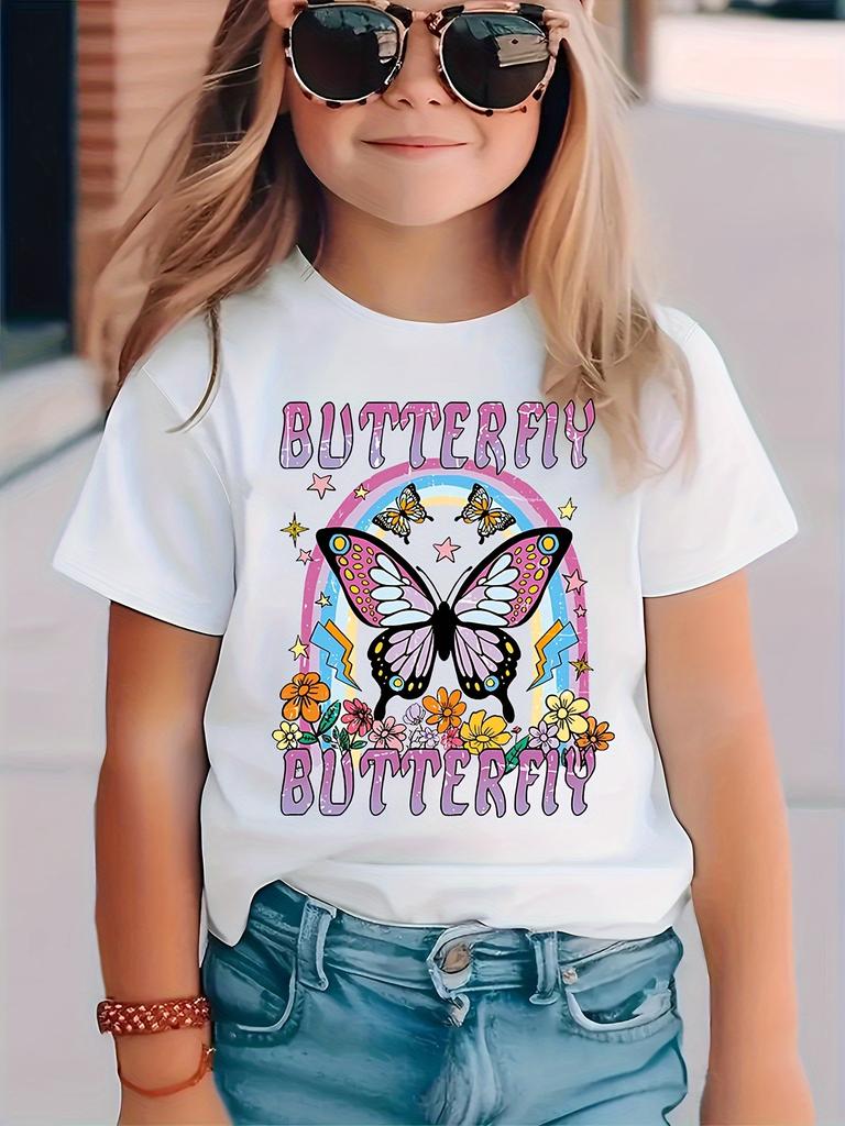 2025 Kids Clothes Summer T-Shirt Cat 3D Printing Tops Casual Short Sleeve Tee Fashion Girl T-Shirts Crew Neck Children's T-Shirt