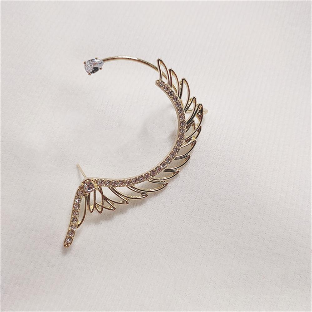 Gold Silver Color Metal Wings Ear Clips Luxury Pretty Earrings Without Piercing Zircon Ear Cuff for Women Fashion Jewelry Gifts
