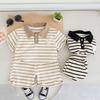 2Pcs/Set Boys Polo Shirts+Shorts Clothes Stripe Sets Summer Child Casual T-shirts Shorts Sports Suit For Baby Tracksuits Kids Outfits Set