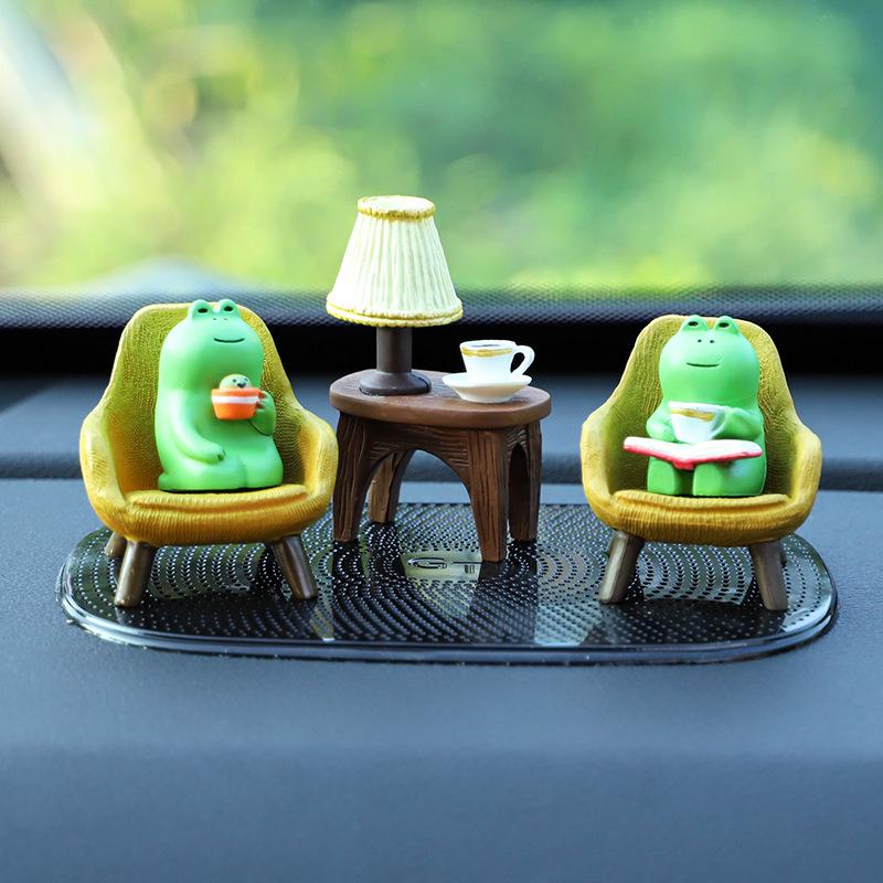 Zakka Żaba Uzdrowicielska Ozdoby Samochodowe: Urocza dekoracja wnętrza do domu, biura lub samochodu