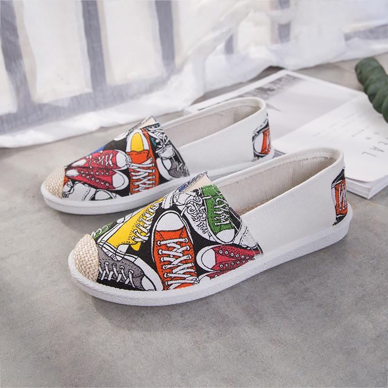 Summer Women's Korean Style Flat Heel Espadrilles - Cotton Linen Slip-on Canvas Casual Shoes