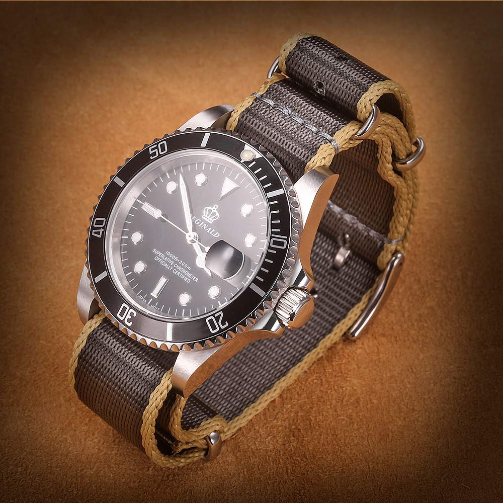 18mm Soft Nylon Watch Replacement Strap for Military Heavy Stainless Steel 4 [hemsut h] High-Quality Band, Watches, Duty, Unisex, Back, Sizes