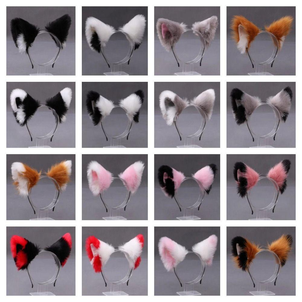 Lolita Plush Hair Band Anime Furry Cosplay Headwear Fashion Cat Ears Headband Girls