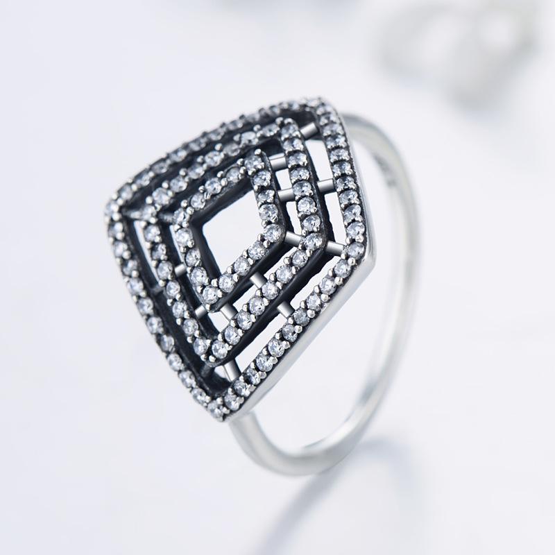 Tancise Classic 925 Sterling Silver Zirkónový prsteň Dámske šperky Svadobný darček na párty