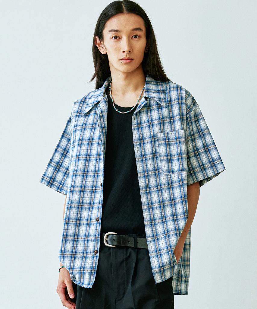 KND Ocean Check Open Collar Shirt