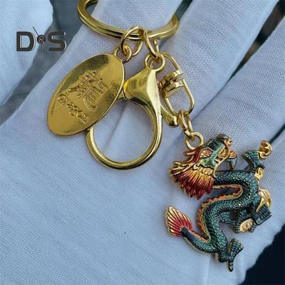 Keychain Dragon Copper Coin Gourd Decor Stainless Exquisite Spring Festival New Year Gift Best Wished Good Luck Bag Decoration Pendant Key Holder Key