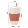 450ML Coffee Cups With Lids Wheat Straw Reusable Portable Coffee Cup Dishwasher Safe Coffee Mug Coffee Tea Travel Cups