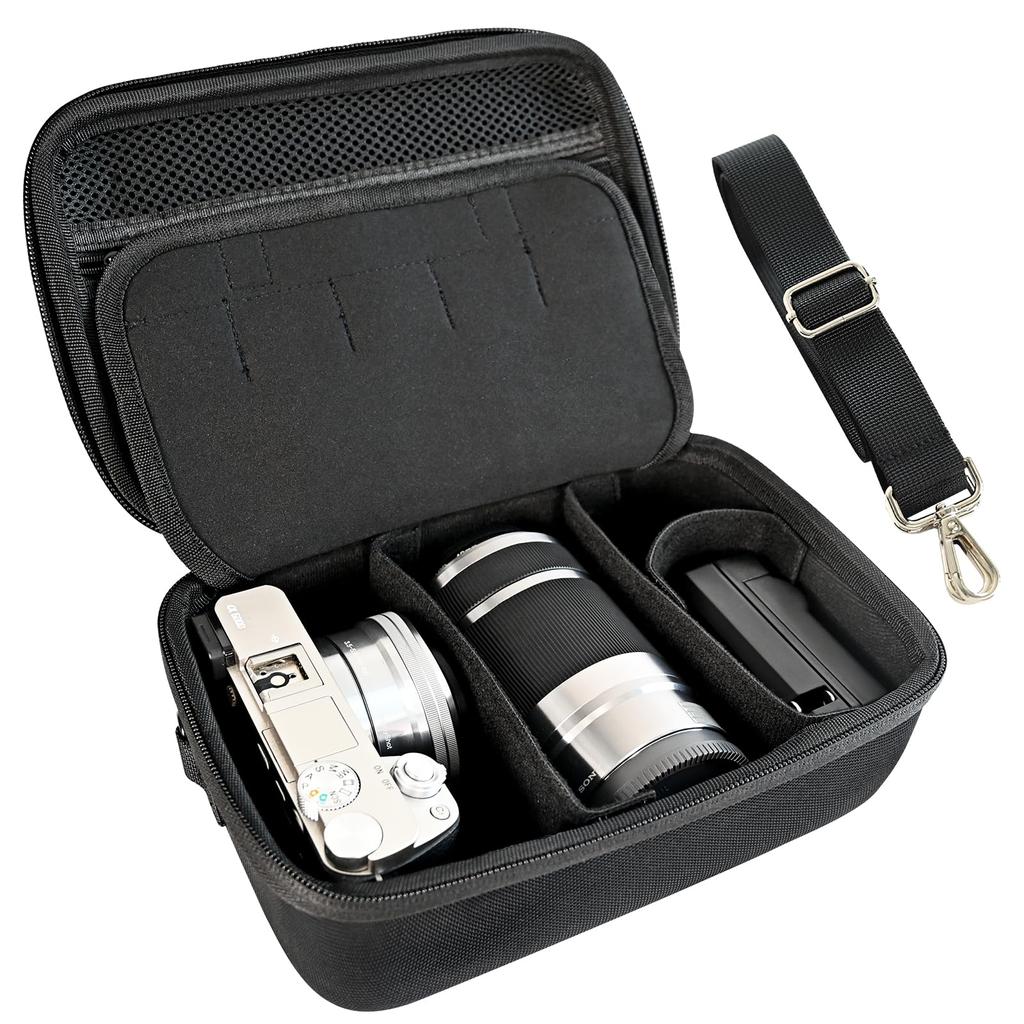 Úložná brašna ANGVI kompatibilní s bezzrcadlovkou SONY s prodaným fotoaparátem a příslušenstvím (ne s jedním objektivem 5100/6000/6100/6300/6400) (kompatibilní