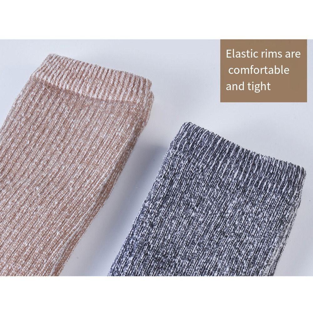 Non-slip Merino Wool Socks Soft Casual Thermal Stockings Cozy Warm Crew Socks  Winter