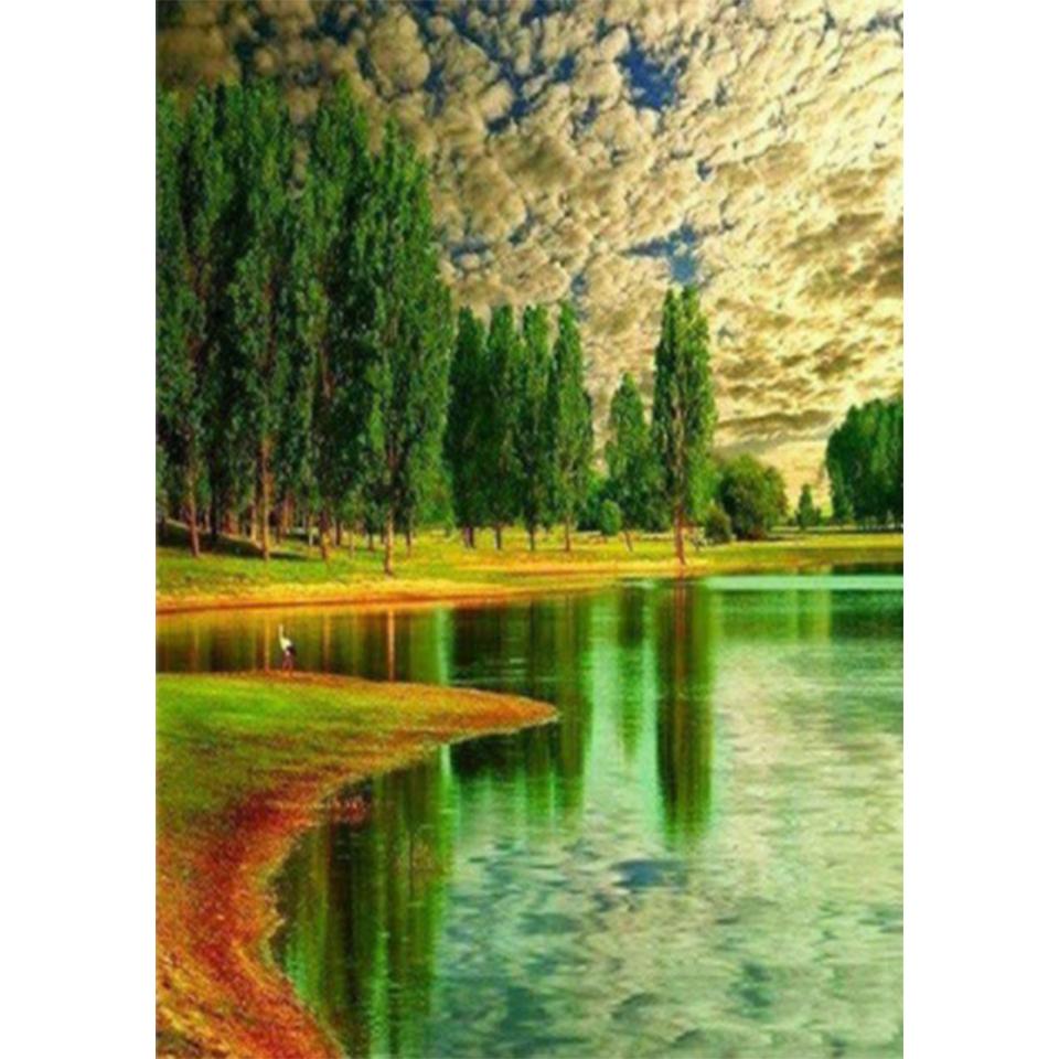 Mountains and Rivers DIY 5D Diamond Painting Rhinestone Picture Full Diamond Embroidery Gift Mosaic Cross Stitch Home Decoration