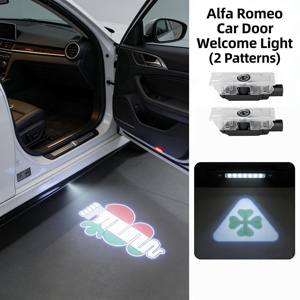 LED Car Door Welcome Light For Alfa Romeo Car Door Logo Projector Light for Giulietta Mito Stelvio Giulia 2 Patterns Available zl6