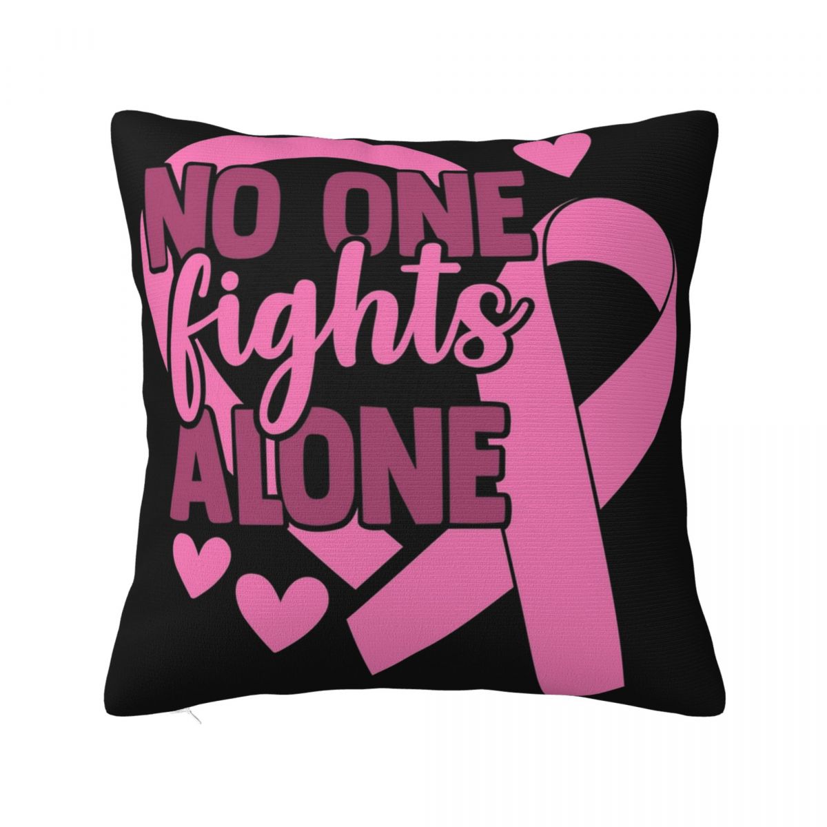 Nobody Fights Alone Tackle Breast Cancer Football Pillow Cases Cushion Covers Zipper Decorative Pillowcase for Car 40x40cm 30x30cm 12x12in