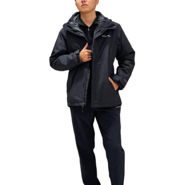 Columbia Hiking Skiing And Paragliding Water-Resistant Windproof Wear-Resistant Warm Windbreaker Jacket Men's Black WE3892-010