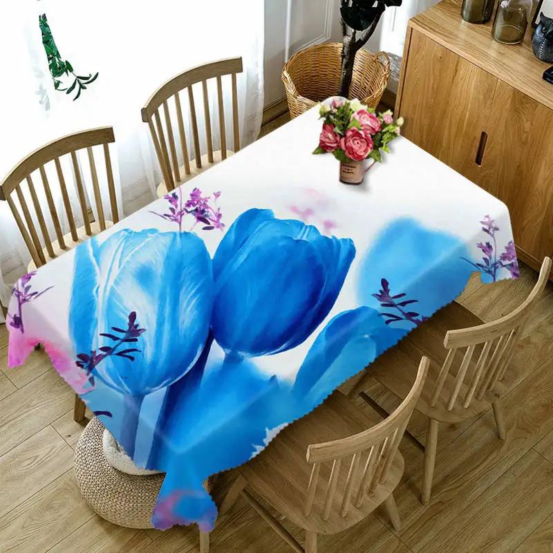Flower Pattern Tablecloth Room Dining Table Coffee Table Party Wedding Decoration Washable Antifouling Tablecloth Picnic Mat