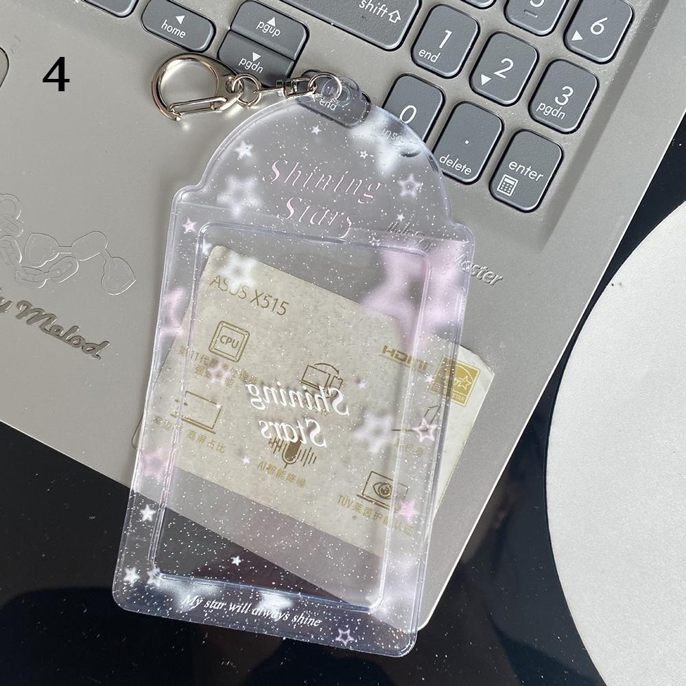 Transparent Glitter 3 Inch Photocard Holder PVC Heart Card Holder Storage Idol Card Display Protective Pendant Photo Card Holder