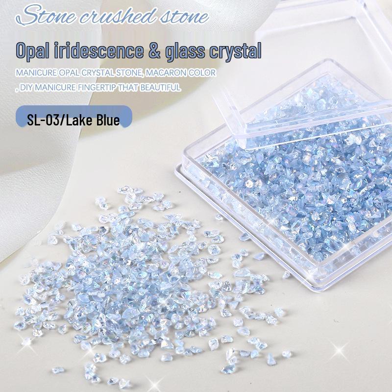 Opal Iridescent 3D Nail Art Crushed Stone Decorations
